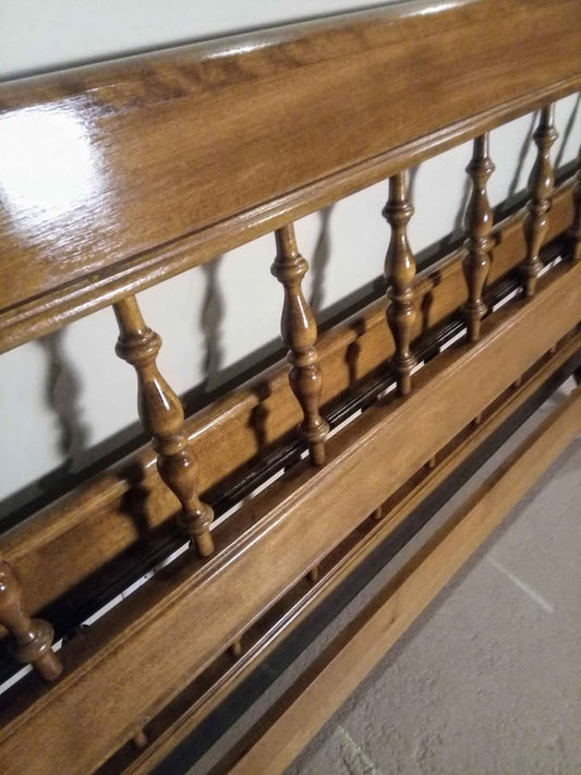 *SOLD* Vintage Ethan Allen Queen Sized Bed Frame - Headboard & Footboard