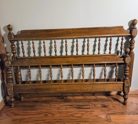 *SOLD* Vintage Ethan Allen Queen Sized Bed Frame - Headboard & Footboard
