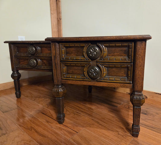 *SOLD* Coffee Tables - Twin End Tables With Drawer