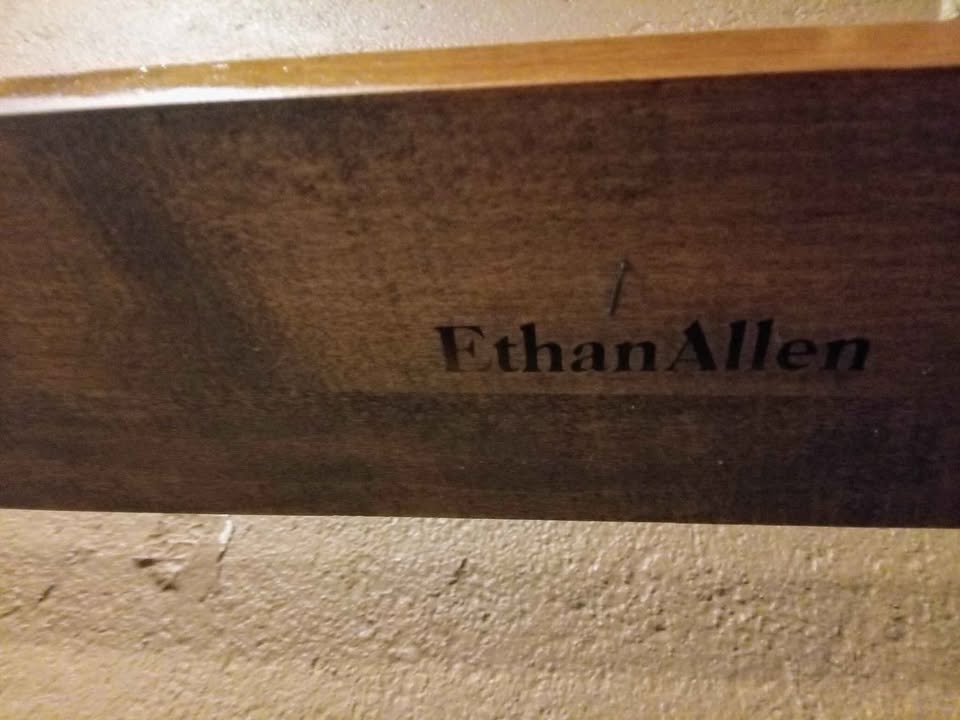 *SOLD* Vintage Ethan Allen Queen Sized Bed Frame - Headboard & Footboard